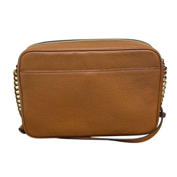 Michael Kors Brown Pebbled Leather Crossbody Bag With Gold Chain Straps - Picture 2 of 10